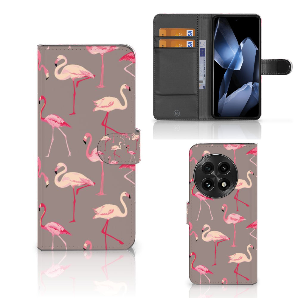 OnePlus 13 Telefoonhoesje met Pasjes Flamingo