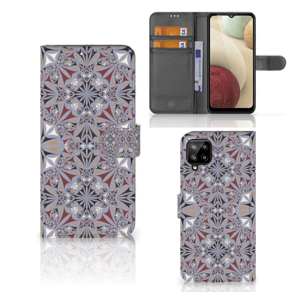 Samsung Galaxy A12 Bookcase Flower Tiles