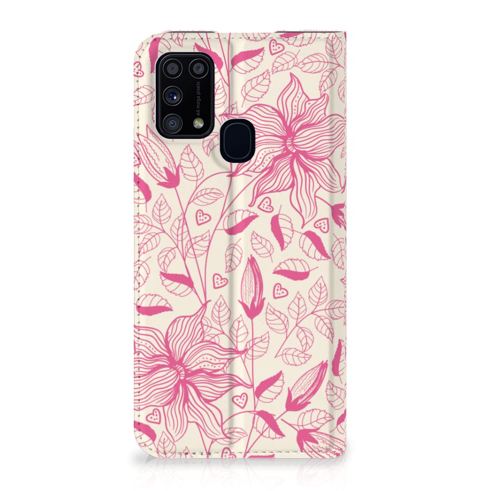 Samsung Galaxy M31 Smart Cover Pink Flowers - B2C Telecom
