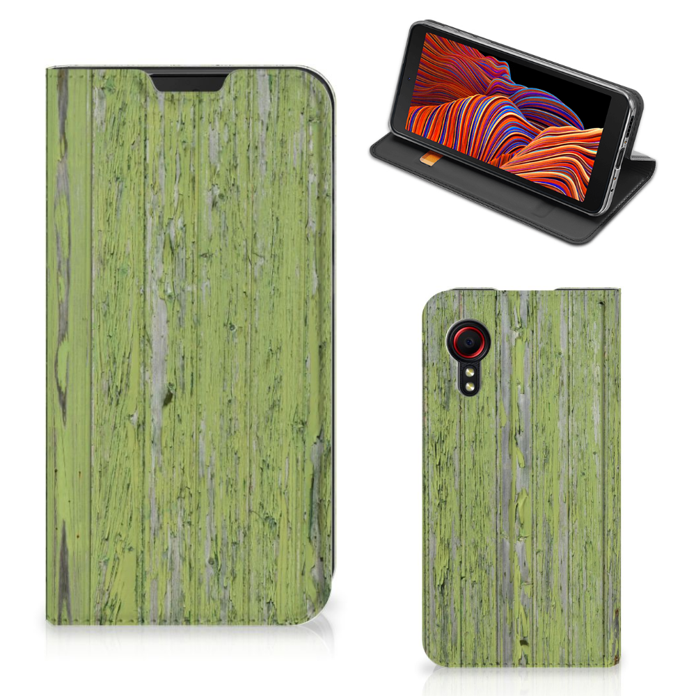 Samsung Galaxy Xcover 5 Book Wallet Case Green Wood - B2C Telecom