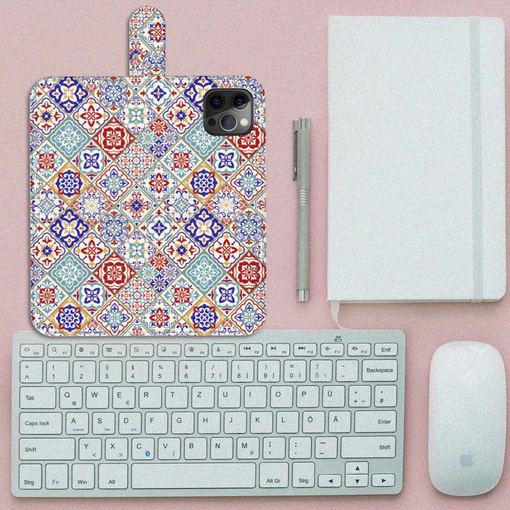 Apple iPhone 12 Pro Max Bookcase Tiles Color