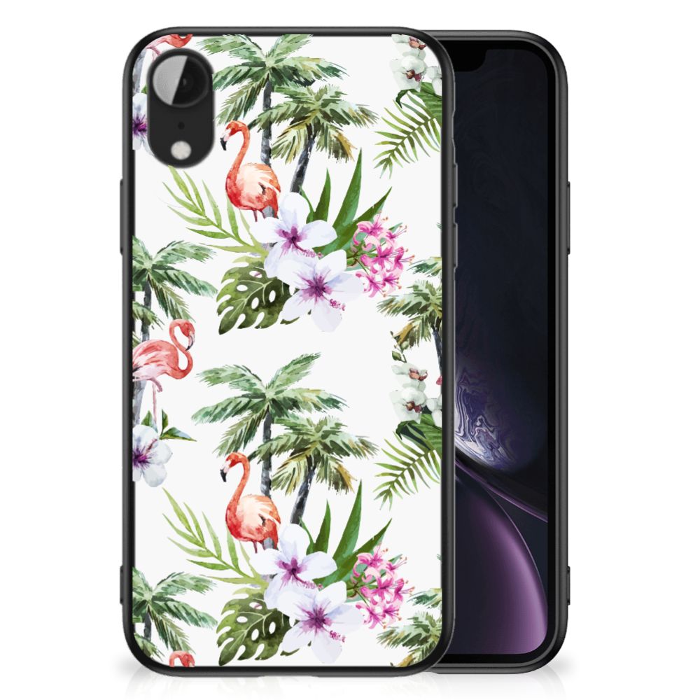Apple iPhone XR Dierenprint Telefoonhoesje Flamingo Palms
