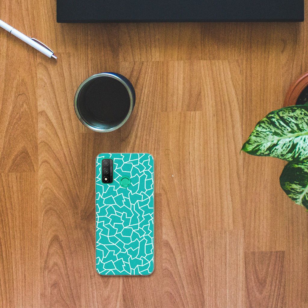 Huawei P Smart 2020 Hoesje maken Cracks Blue B2C Telecom