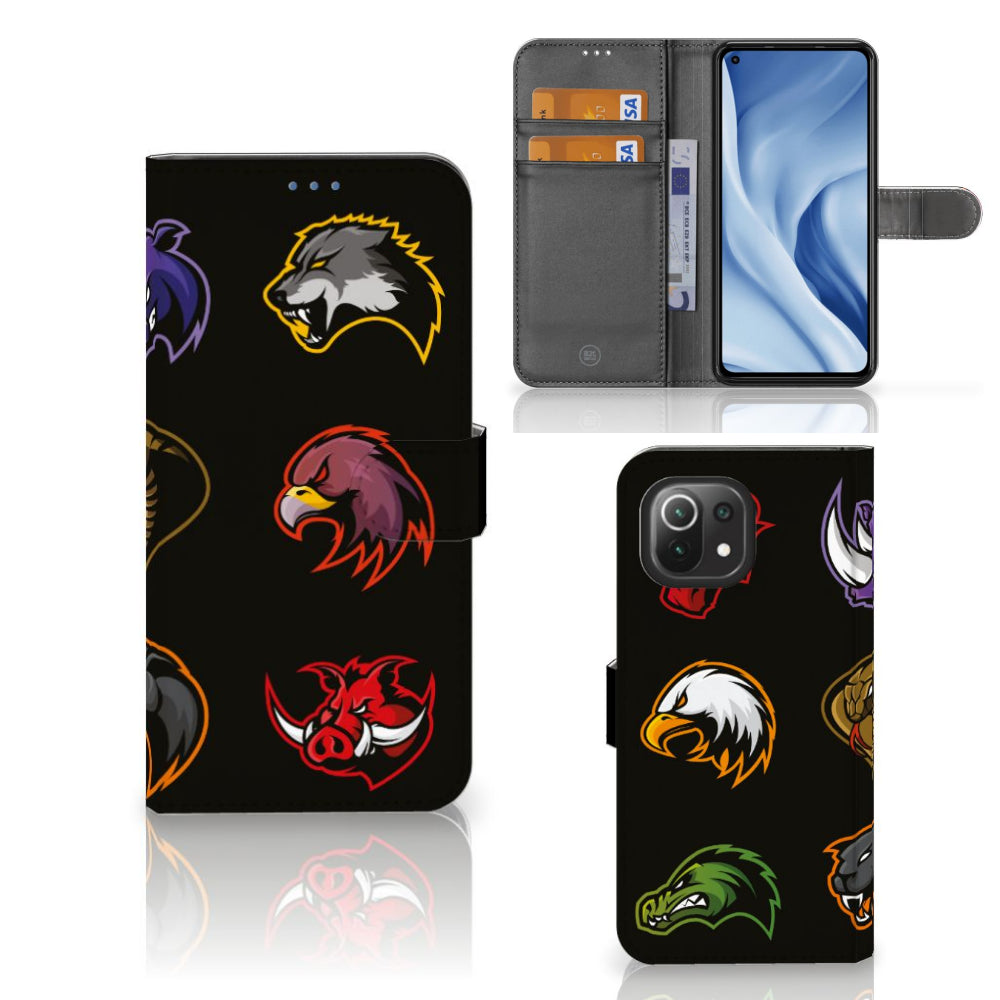 Xiaomi 11 Lite 5G NE | Mi 11 Lite Leuk Hoesje Cartoon met dierenprint en praktische indeling.