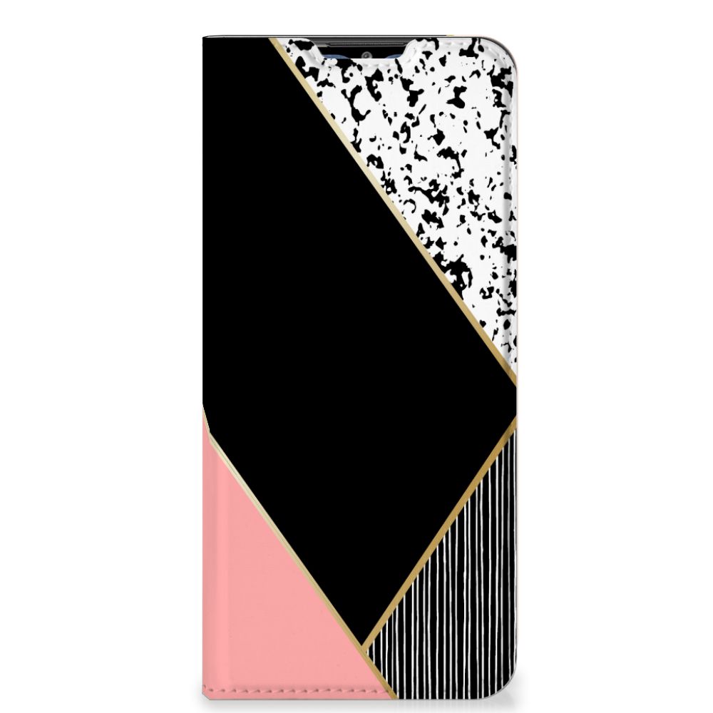 Samsung Galaxy M02s | A02s Stand Case Zwart Roze Vormen - B2C Telecom
