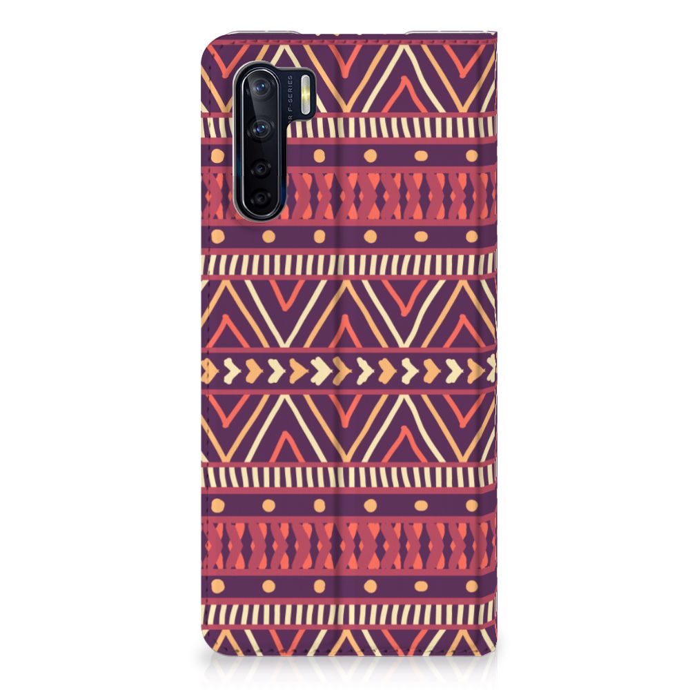 OPPO Reno3 | A91 Hoesje met Magneet Aztec Paars - B2C Telecom