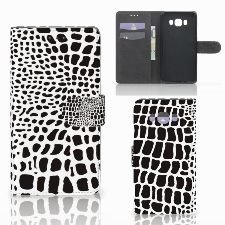 Samsung Galaxy J7 2016 Telefoonhoesje met Pasjes Slangenprint