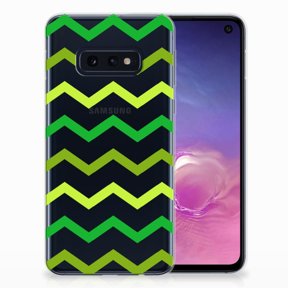Samsung Galaxy S10e TPU bumper Zigzag Groen