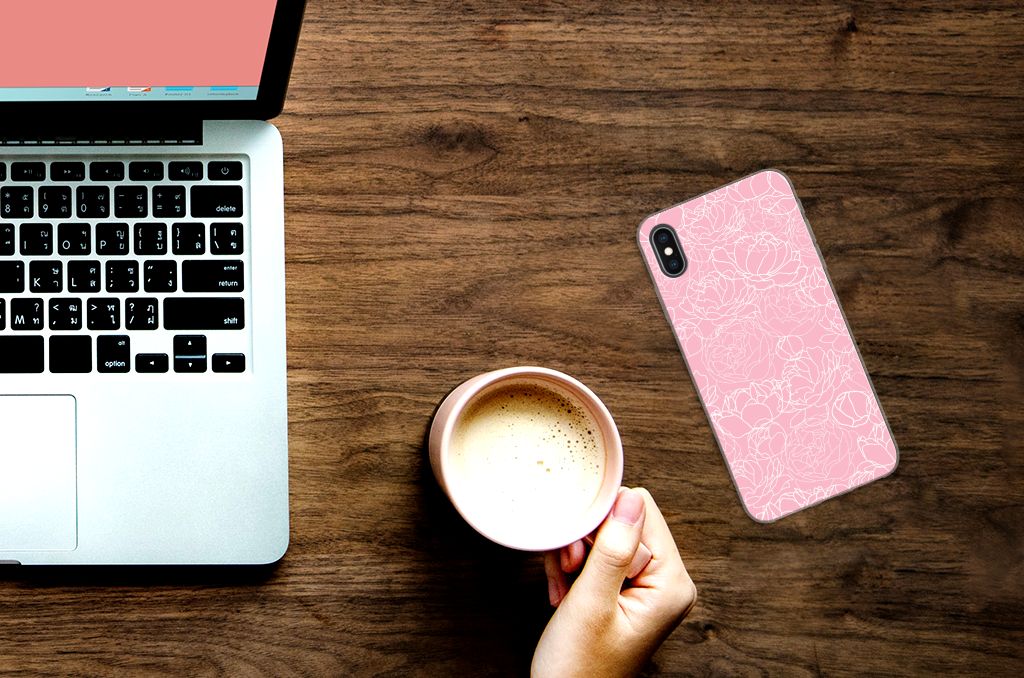 Apple iPhone Xs Max TPU Case White Flowers