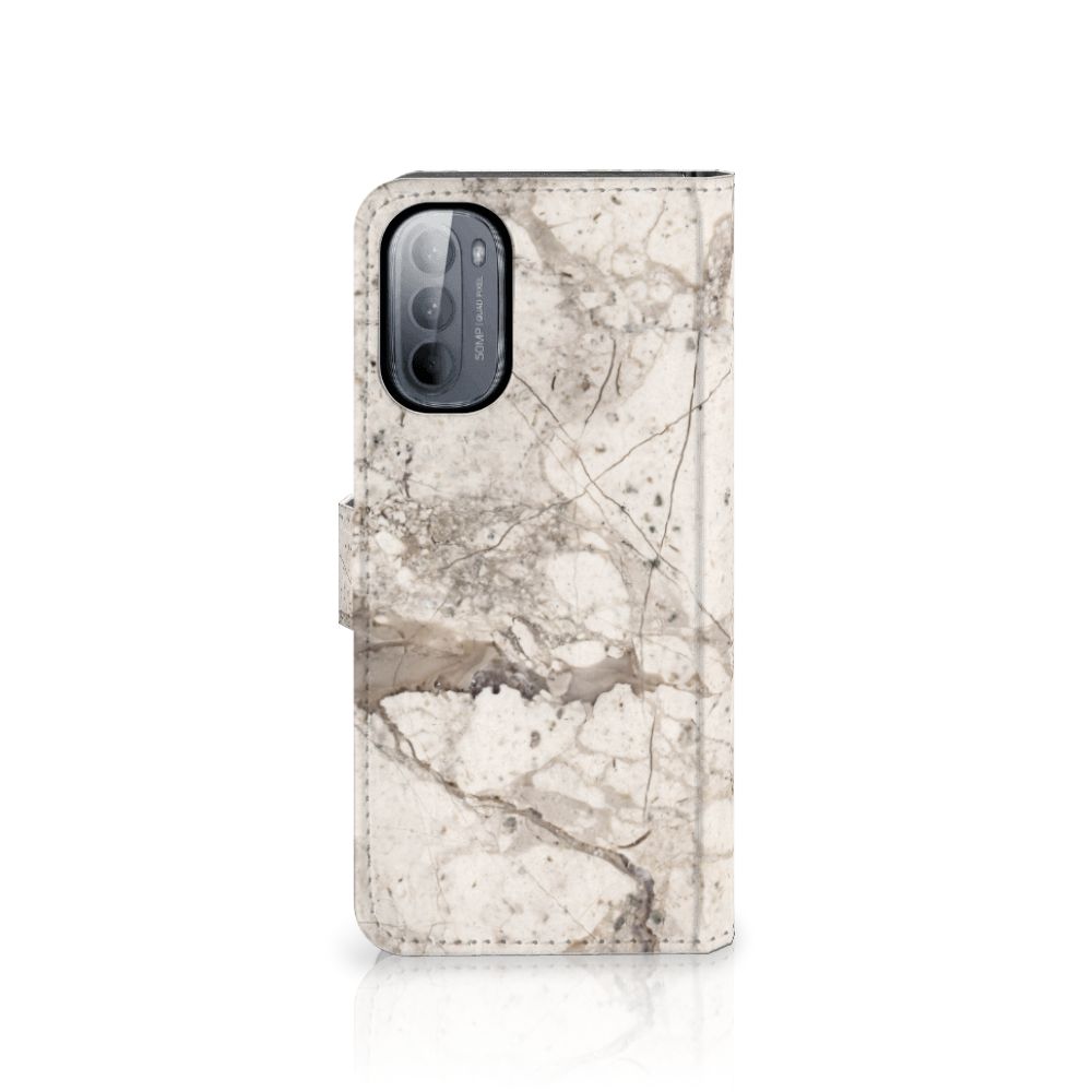 Motorola Moto G31 | G41 Bookcase Marmer Beige