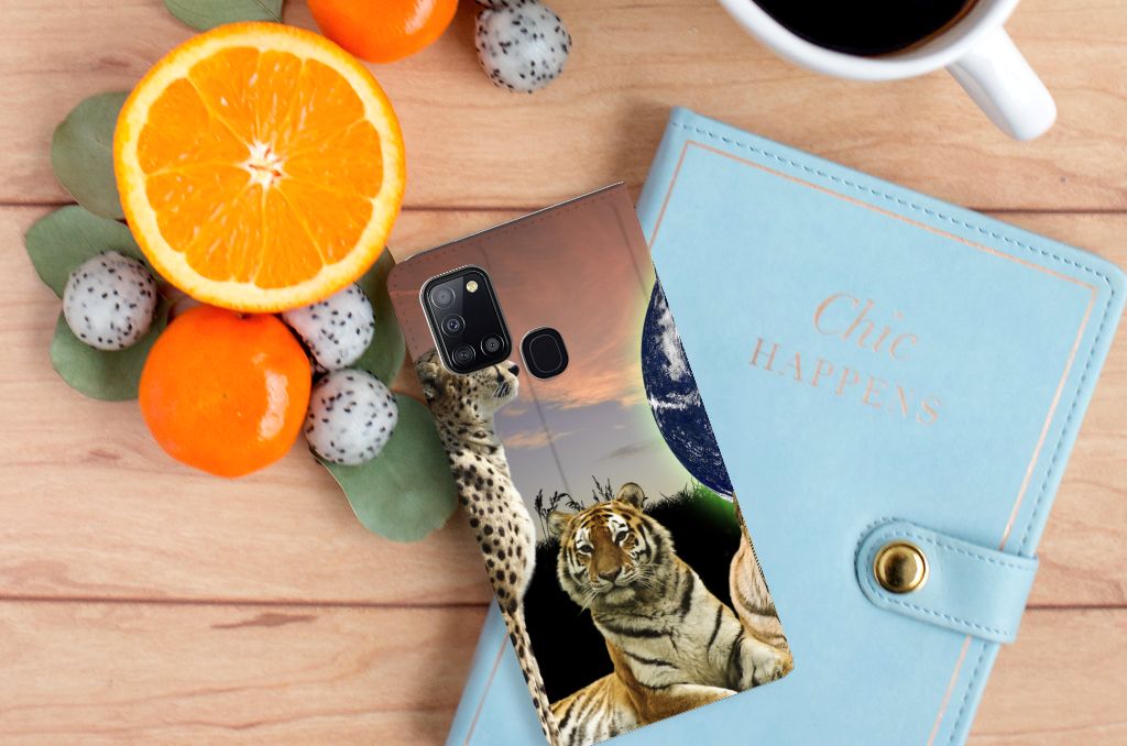 Samsung Galaxy A21s Hoesje maken Roofdieren - B2C Telecom