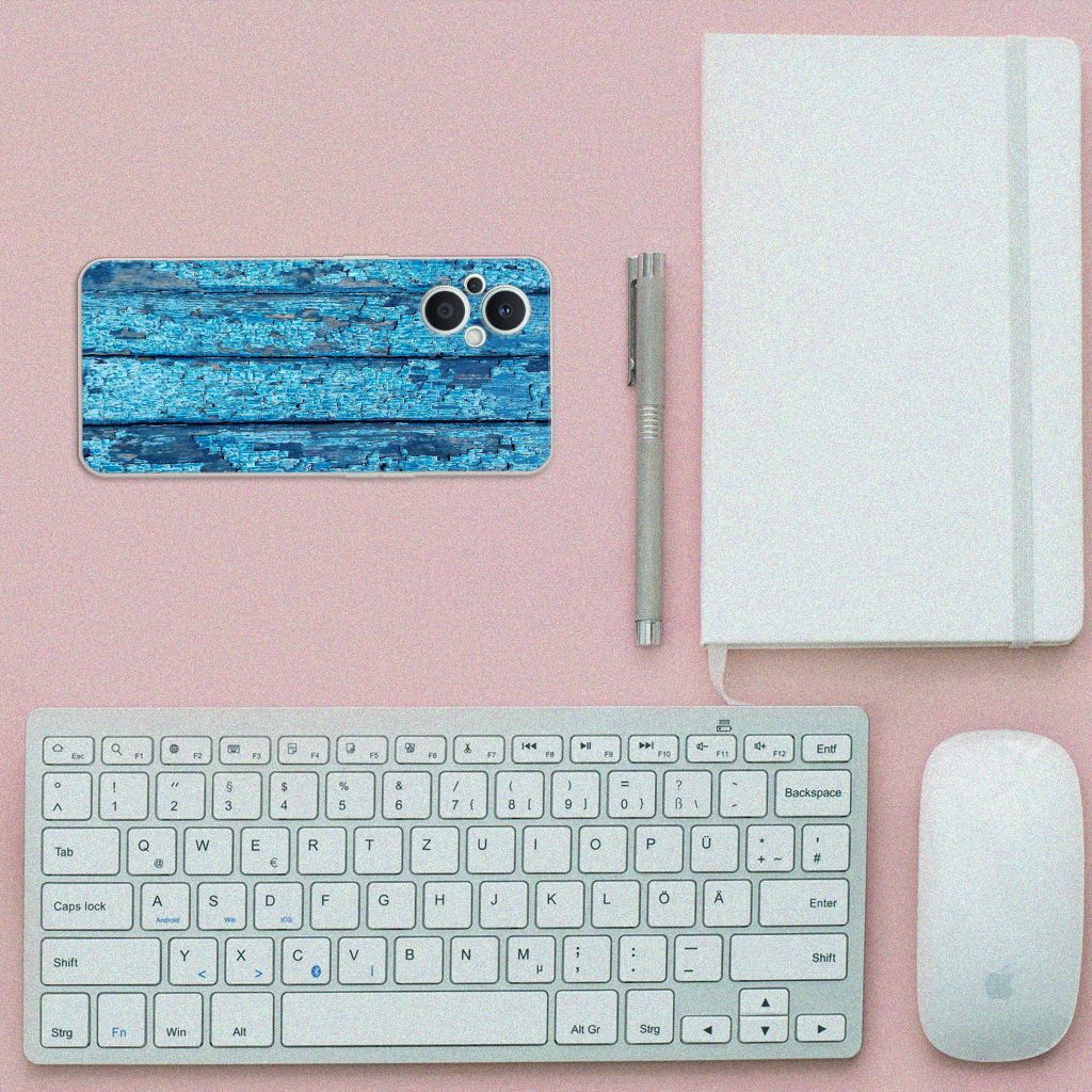 OPPO Reno8 Lite Bumper Hoesje Wood Blue B2C Telecom