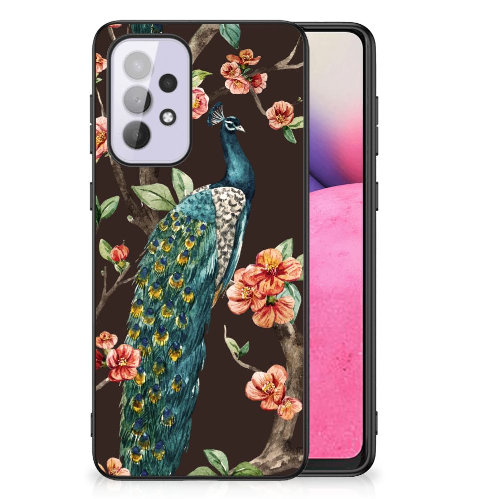 Samsung Galaxy A33 5G Dierenprint Telefoonhoesje Pauw met Bloemen