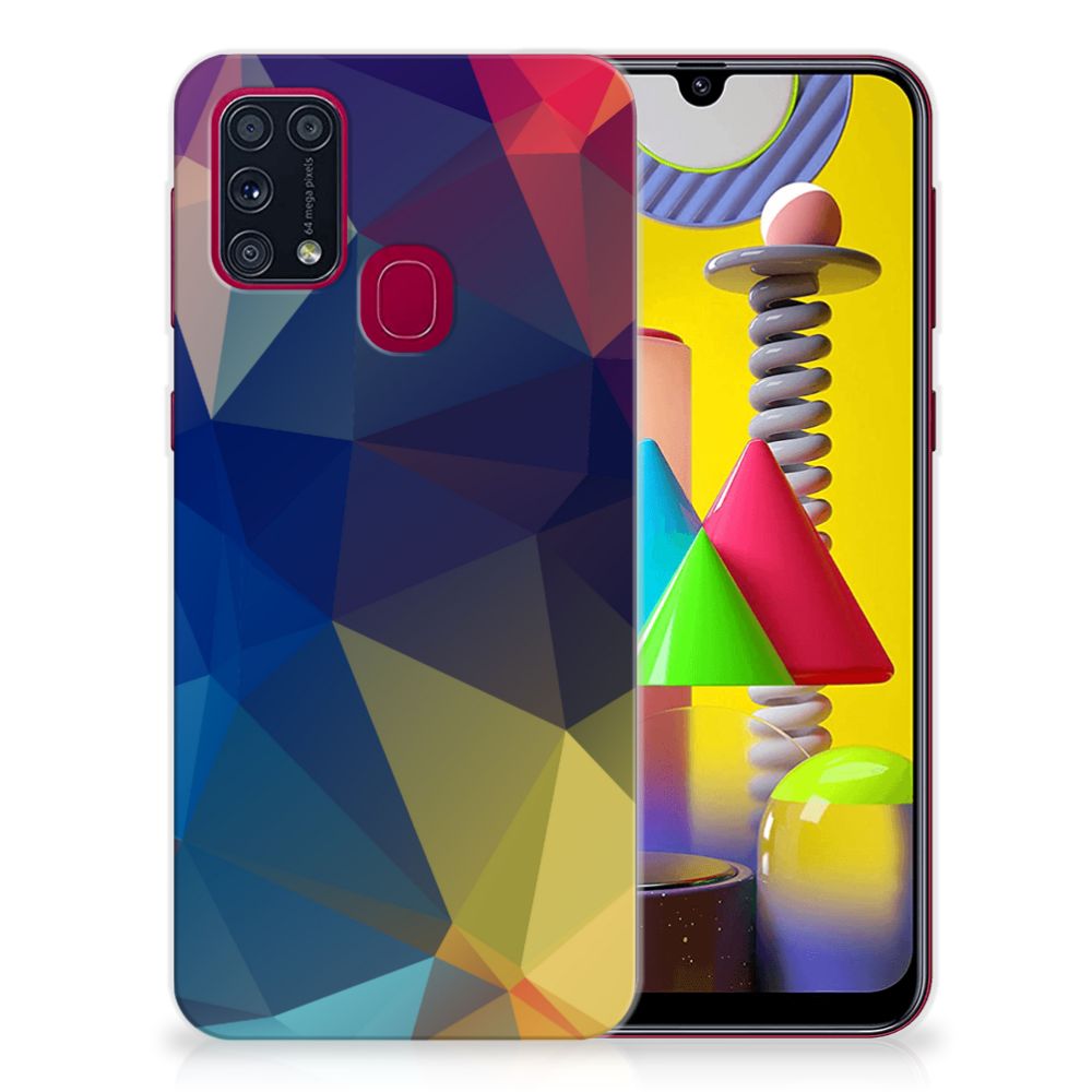 Samsung Galaxy M31 TPU Hoesje Polygon Dark B2C Telecom