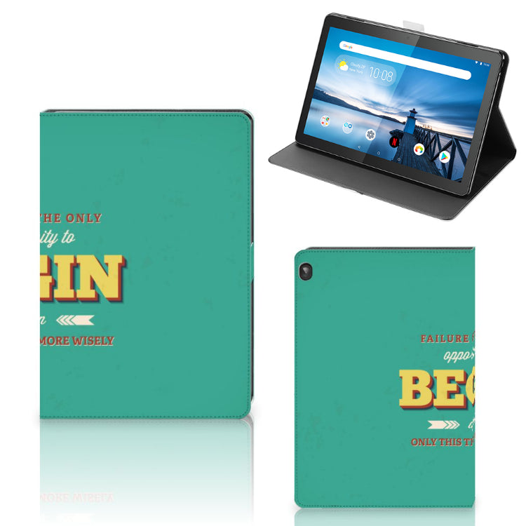 Lenovo Tablet M10 Tablet Hoesje met naam Quote Begin
