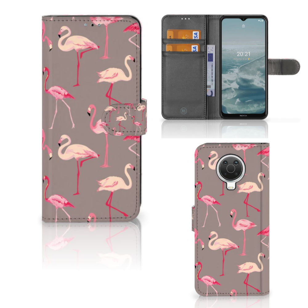 Nokia G10 | G20 Telefoonhoesje met Pasjes Flamingo