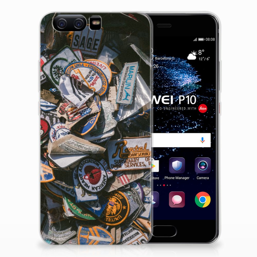 Huawei P10 Siliconen Hoesje met foto Badges