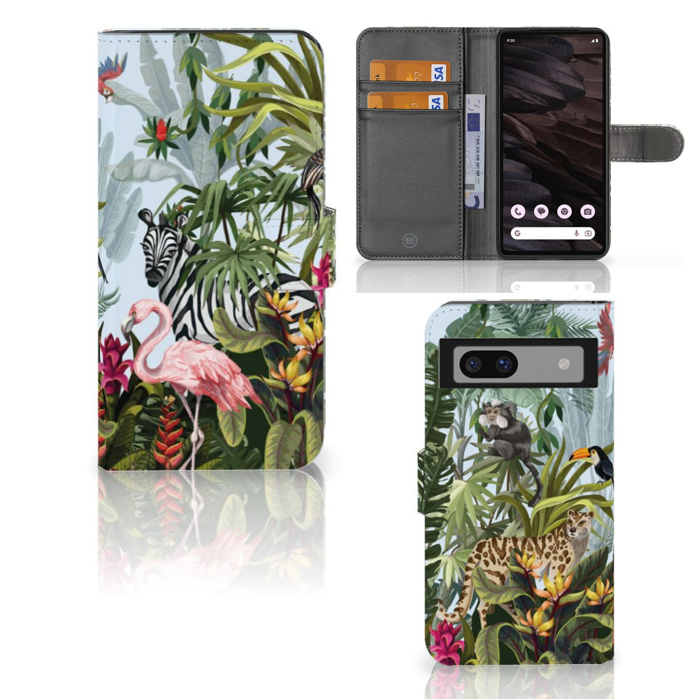 Telefoonhoesje met Pasjes voor Google Pixel 7A Jungle