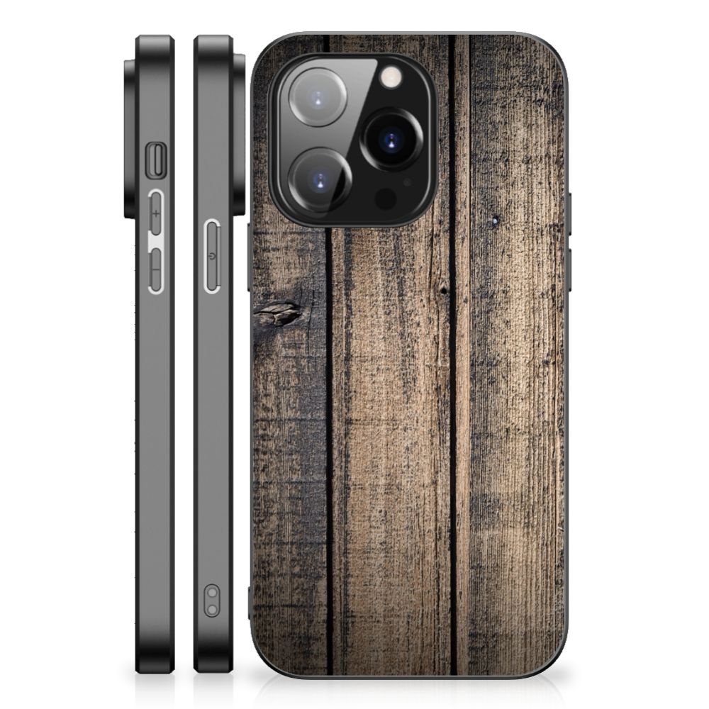 iPhone 14 Pro Houten Print Telefoonhoesje Steigerhout B2C Telecom