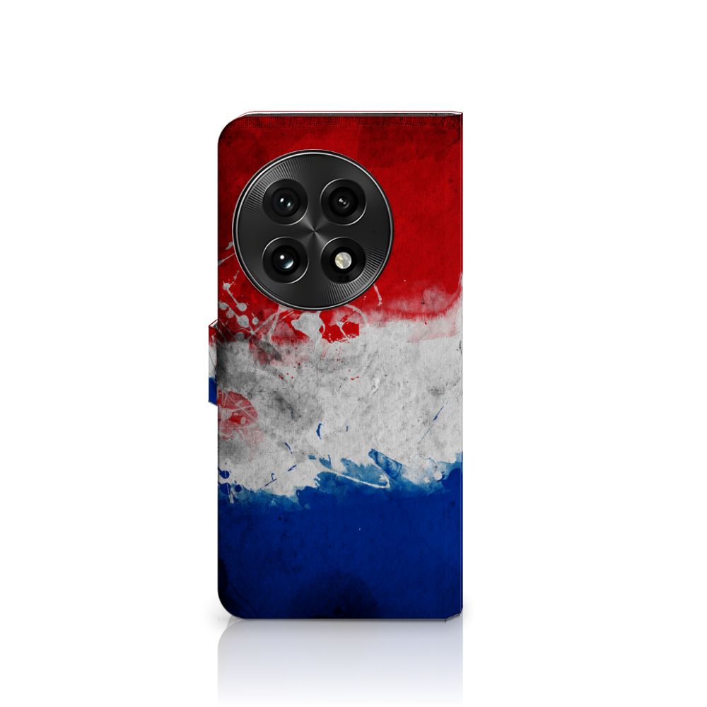 OnePlus 13 Bookstyle Case Nederland met artistiek ontwerp van de Nederlandse vlag.