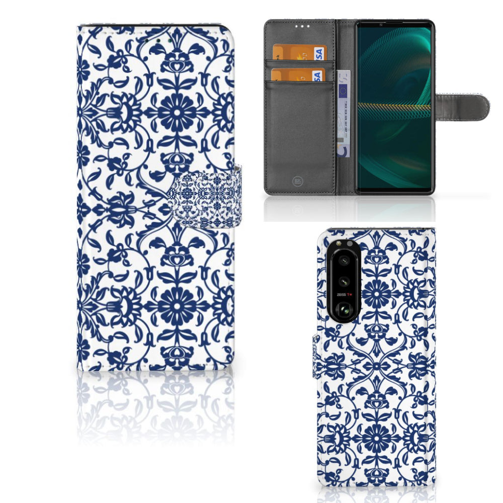 Sony Xperia 5III Hoesje Flower Blue