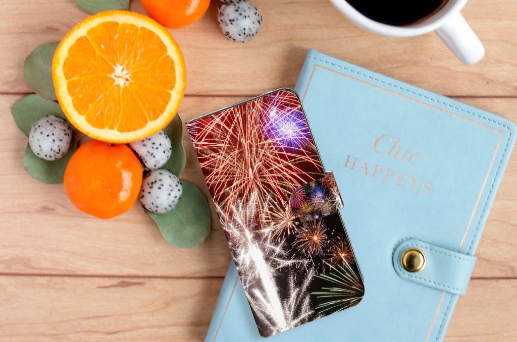 Samsung Galaxy A32 4G Wallet Case met Pasjes Vuurwerk
