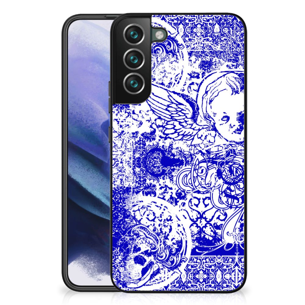 Telefoonhoesje Samsung Galaxy S22 Plus Angel Skull Blauw