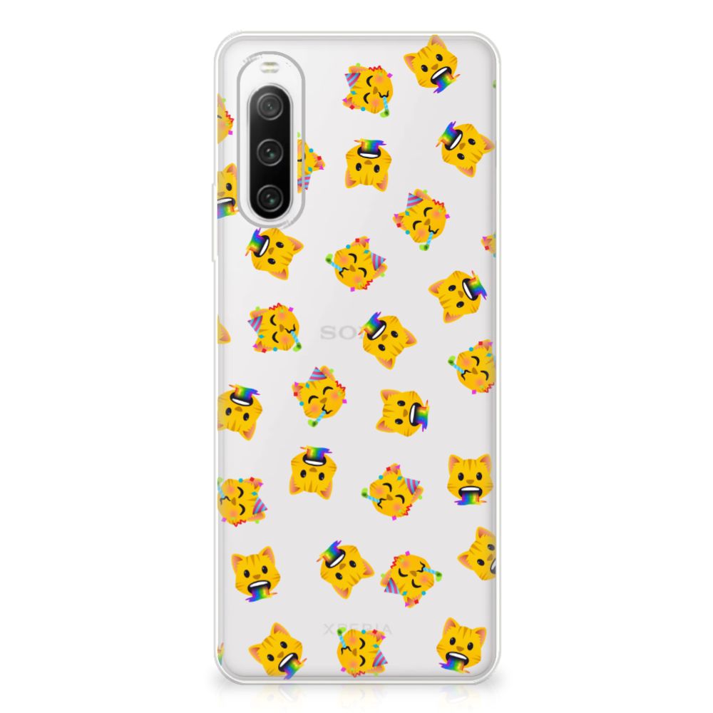 TPU bumper voor Sony Xperia 10 IV Katten Emojis