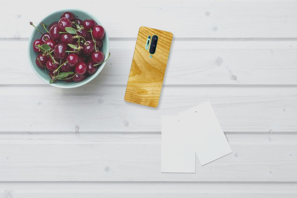 OnePlus 8 Pro Bumper Hoesje Licht Hout