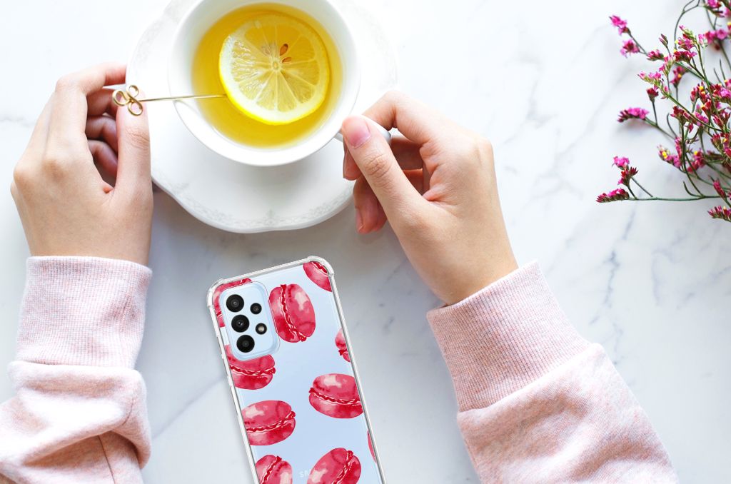 Samsung Galaxy A23 Beschermhoes Pink Macarons - B2C Telecom