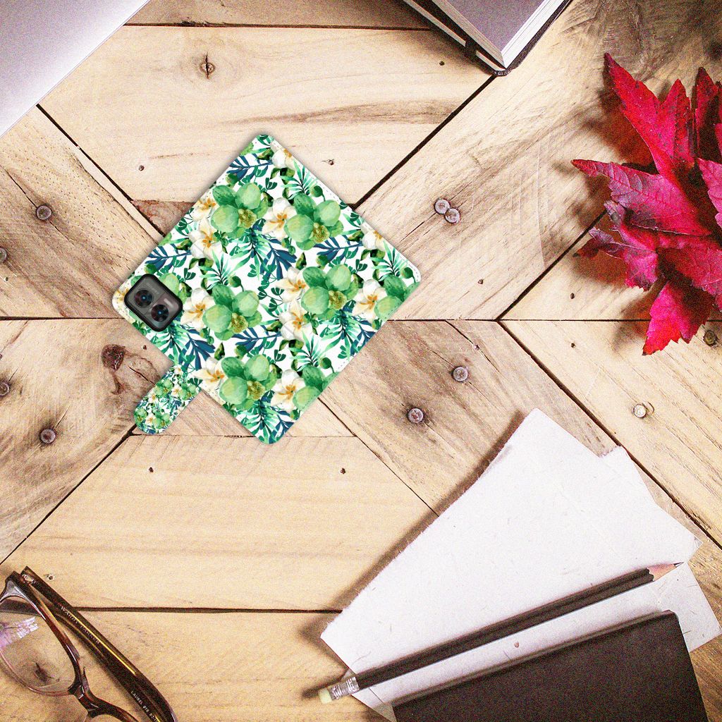 Motorola Edge 30 Neo Hoesje Orchidee Groen