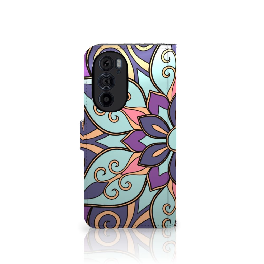 Motorola Edge 30 Pro Hoesje Purple Flower