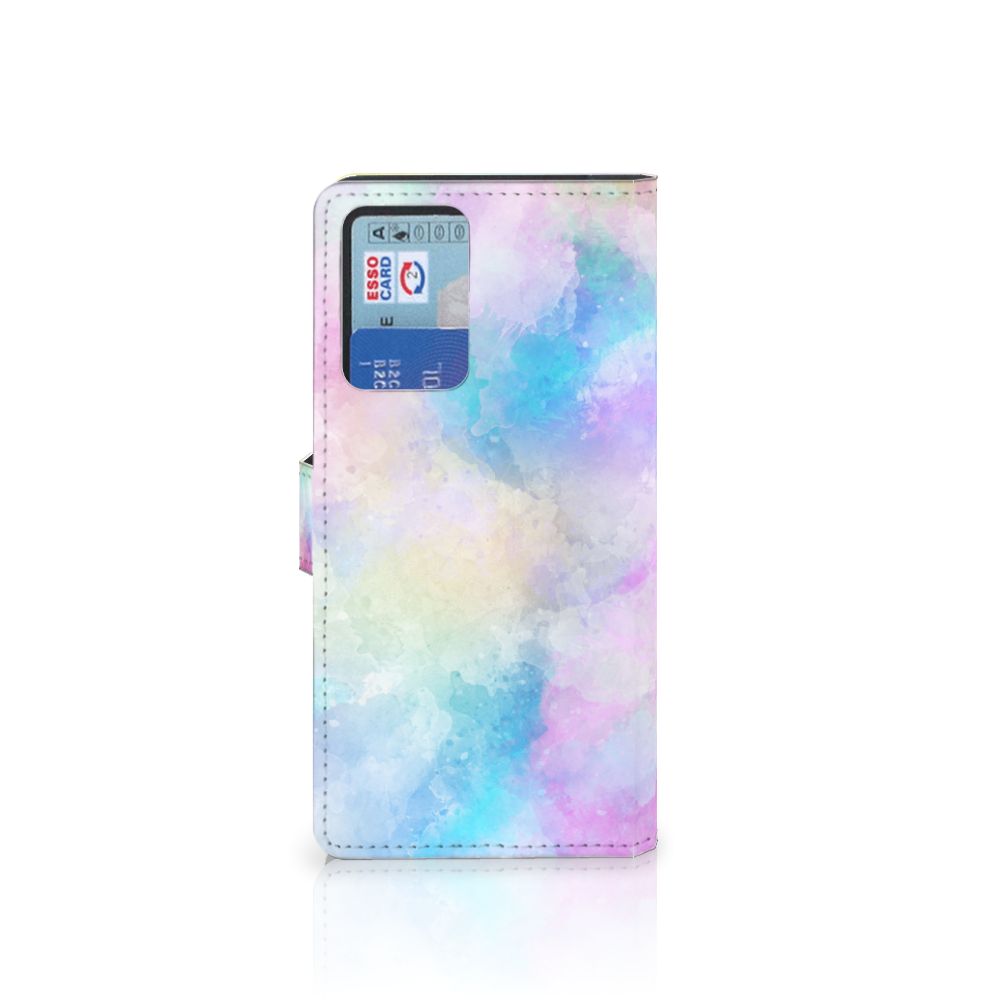 Hoesje Xiaomi Redmi Note 10 Pro Watercolor Light met pastelkleuren en pasjeshouder, uniek design.