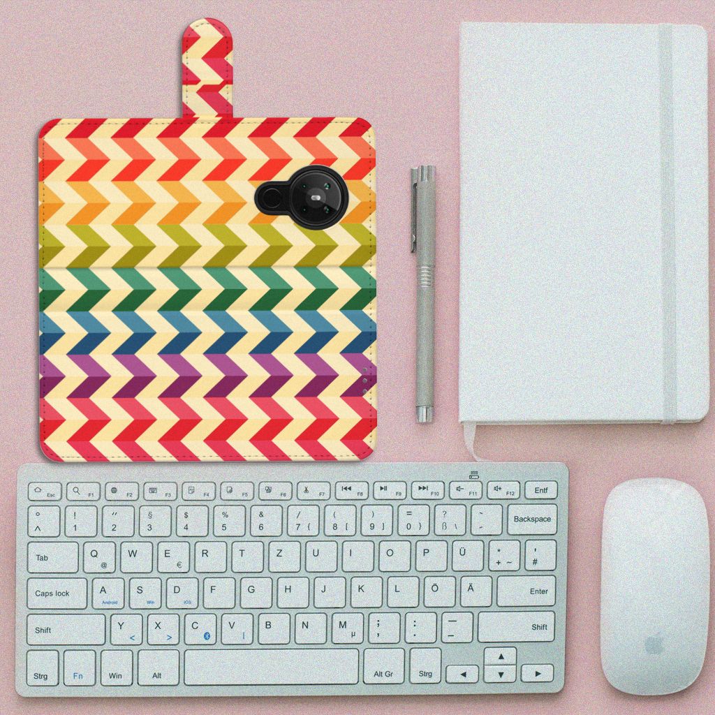 Nokia 5.3 Telefoon Hoesje Zigzag Multi Color