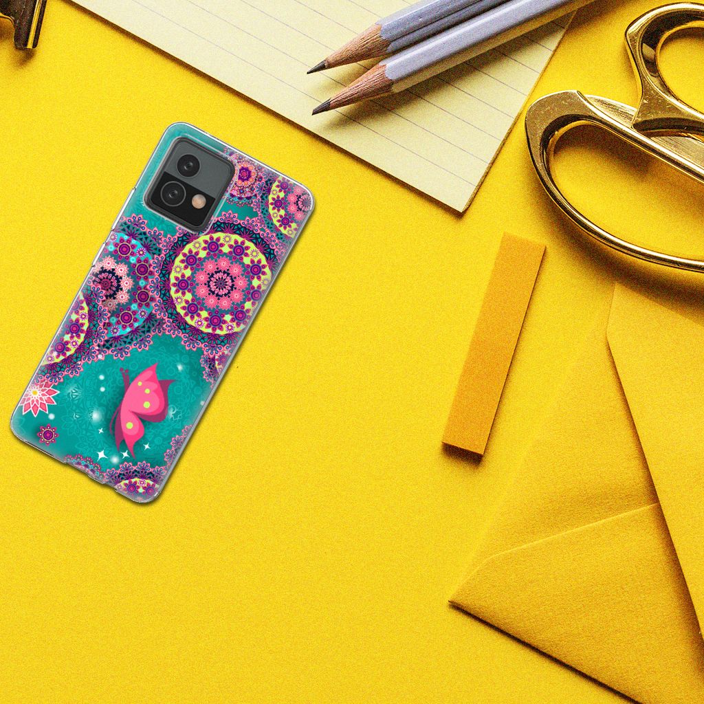 Motorola Moto G72 Hoesje maken Cirkels en Vlinders B2C Telecom