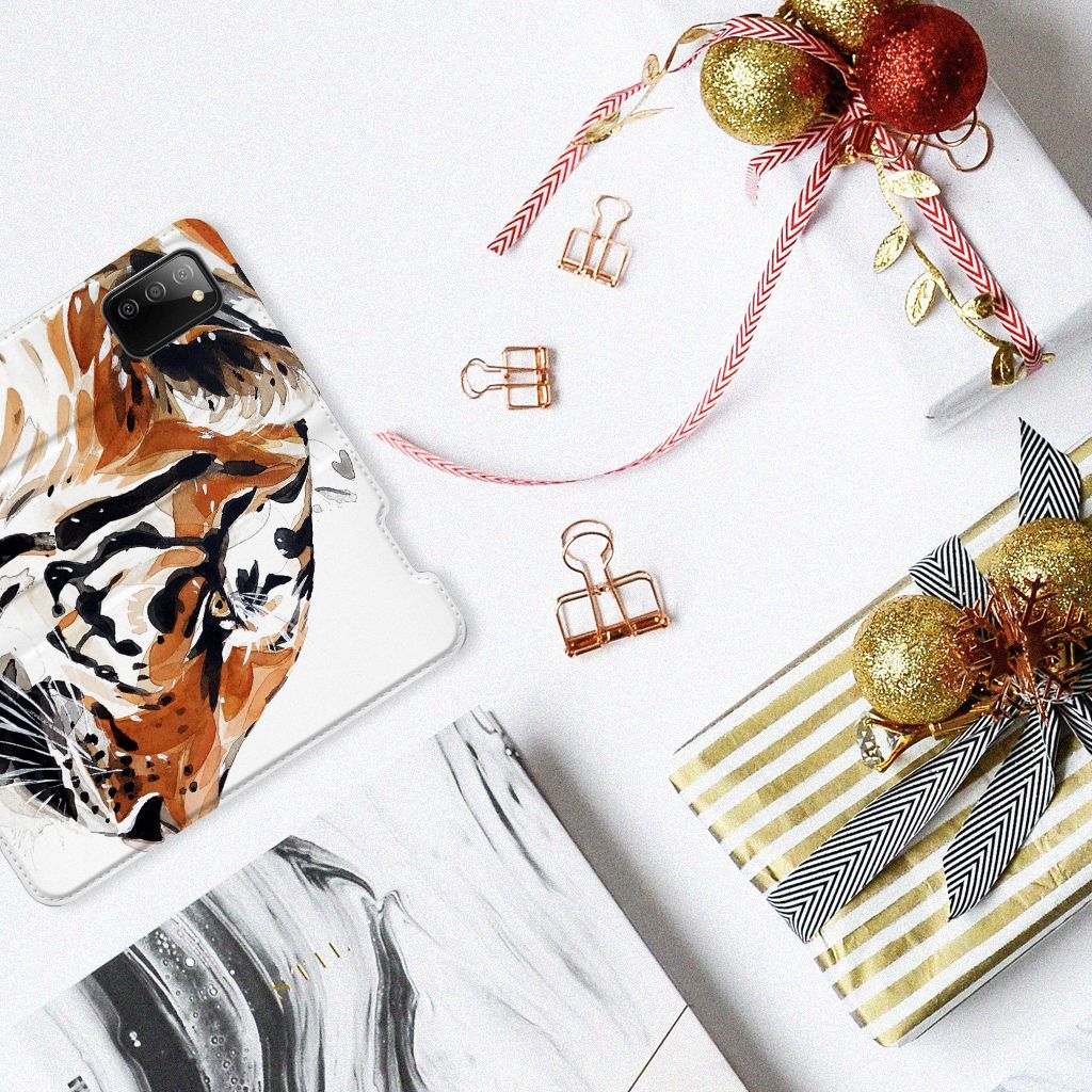 Bookcase Samsung Galaxy M02s | A02s Watercolor Tiger - B2C Telecom