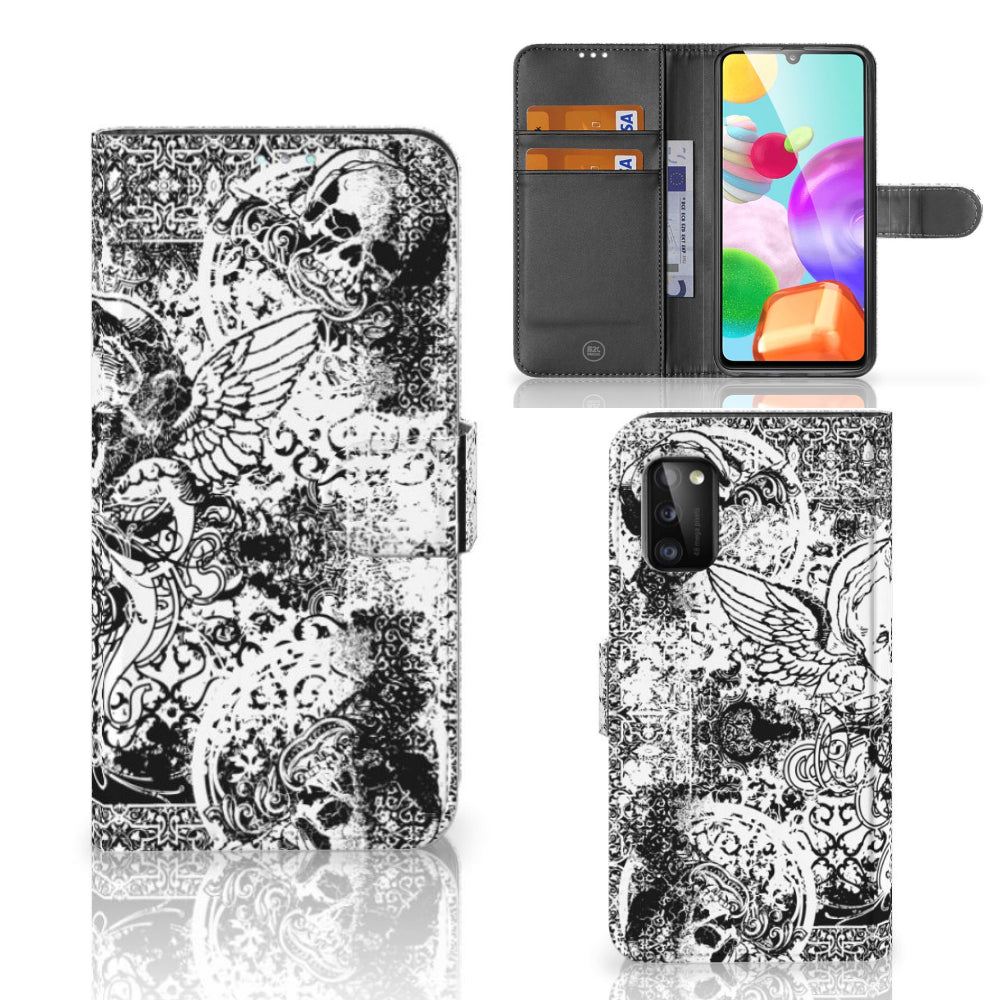 Telefoonhoesje met Naam Samsung Galaxy A41 Skulls Angel