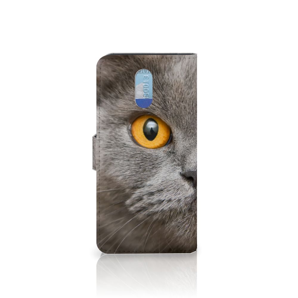 Telefoonhoesje met Pasjes Nokia 2.3 Britse Korthaar met afbeelding van een Britse korthaar kat.