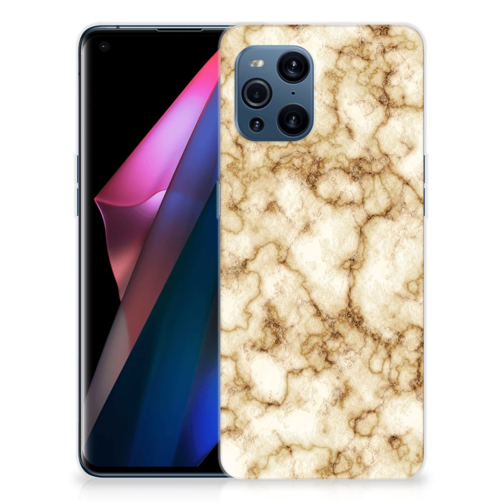 OPPO Find X3 | X3 Pro TPU Siliconen Hoesje Marmer Goud