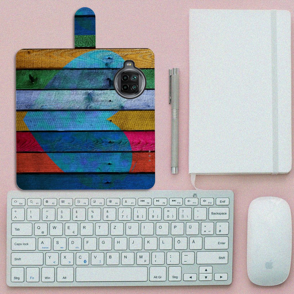 Xiaomi Mi 10T Lite Book Style Case Wood Heart - Cadeau voor je Vriend
