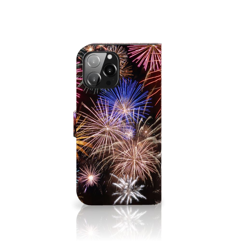 iPhone 13 Pro Max Wallet Case met Pasjes Vuurwerk met kleurrijke vuurwerkprint 🎆