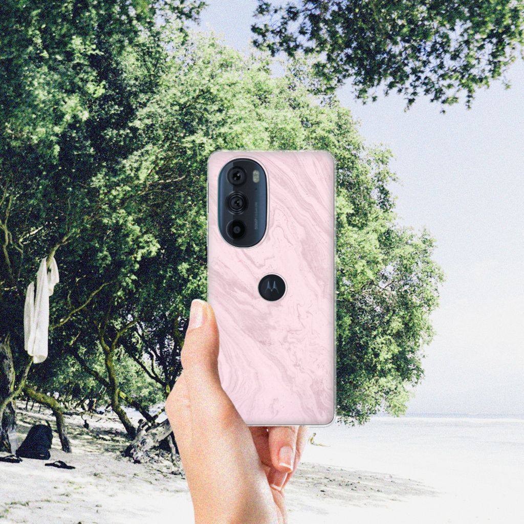 Motorola Edge 30 Pro TPU Siliconen Hoesje Marble Pink B2C Telecom