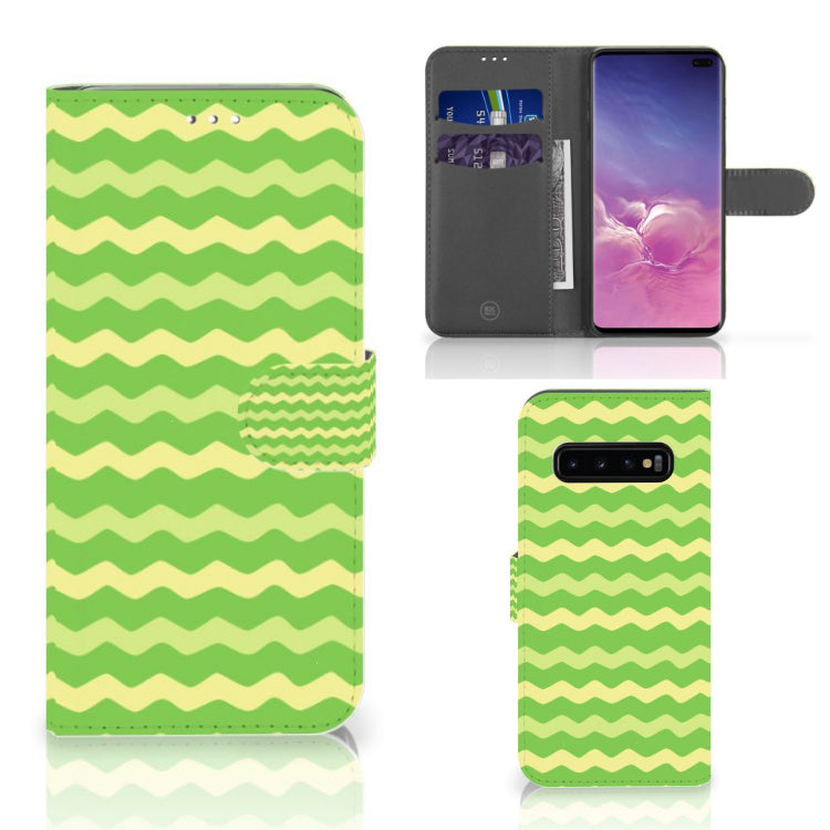 Samsung Galaxy S10 Plus Telefoon Hoesje Waves Green