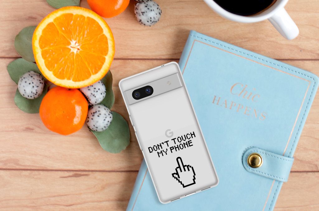 Google Pixel 7A Silicone-hoesje Finger Don't Touch My Phone