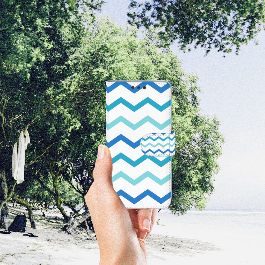Microsoft Lumia 650 Telefoon Hoesje Zigzag Blauw