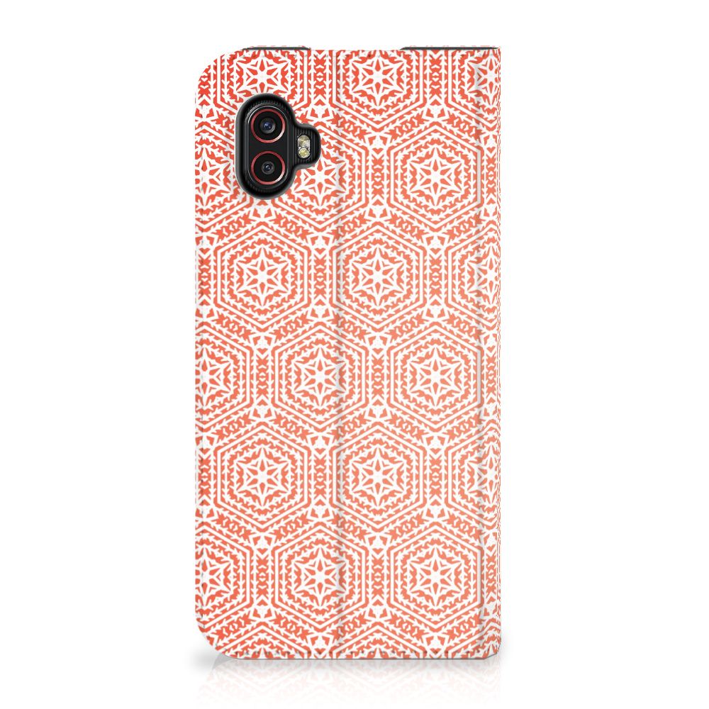 Samsung Galaxy Xcover 6 Pro Hoesje met Magneet Pattern Orange - B2C Telecom