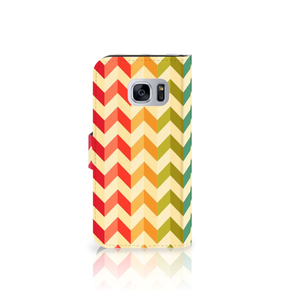 Samsung Galaxy S7 Telefoon Hoesje Zigzag Multi Color