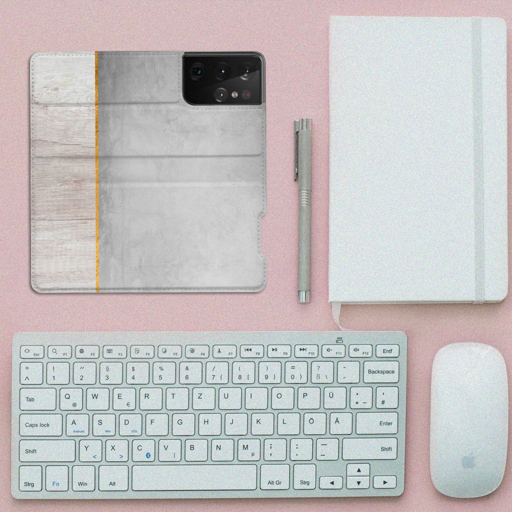 Samsung Galaxy S21 Ultra Book Wallet Case Wood Concrete - B2C Telecom