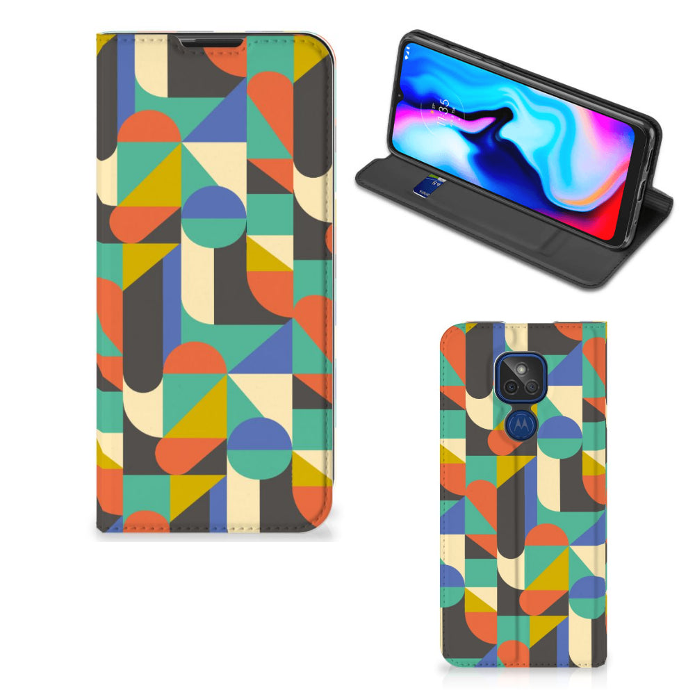 Motorola Moto G9 Play Hoesje met Magneet Funky Retro