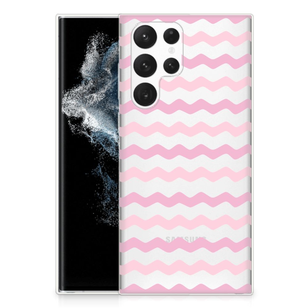Samsung Galaxy S22 Ultra TPU bumper Waves Roze B2C Telecom